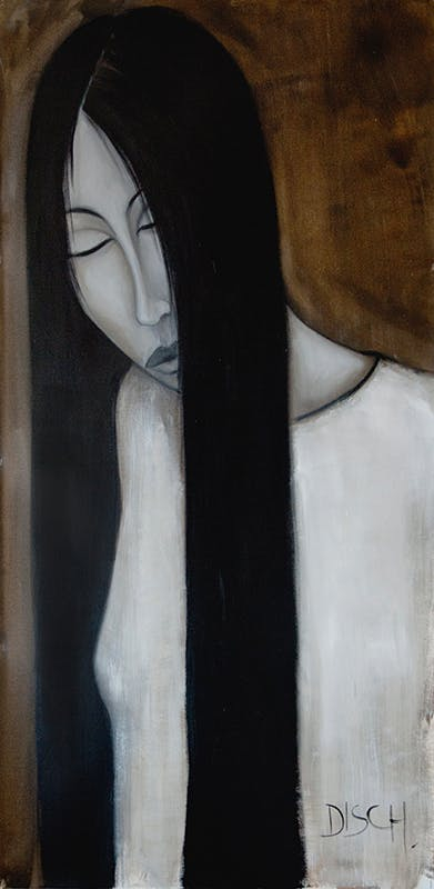 Icône 2, Oil on paper pasted on canvas 127x60 cm, Disch Rémy
