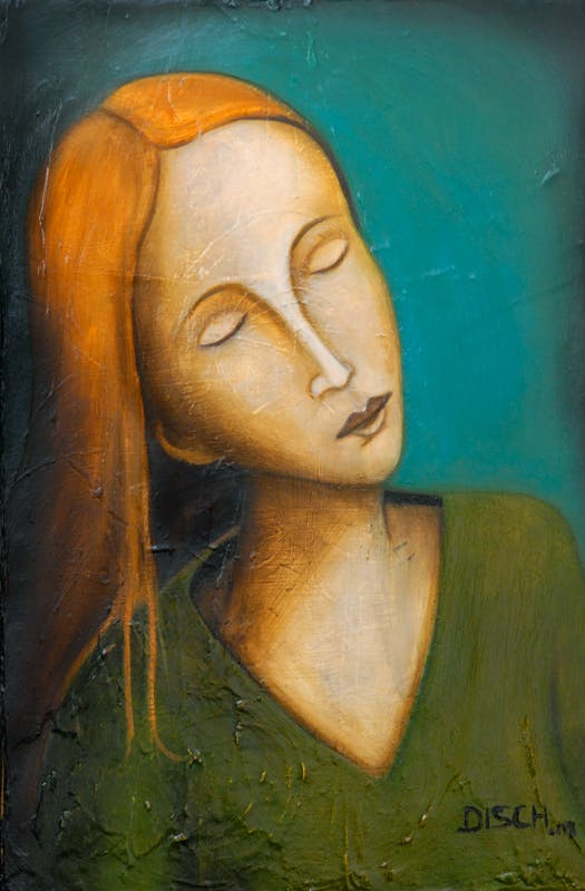 La jeune fille de Passy, Oil on canvas 27x41 cm, Disch Rémy