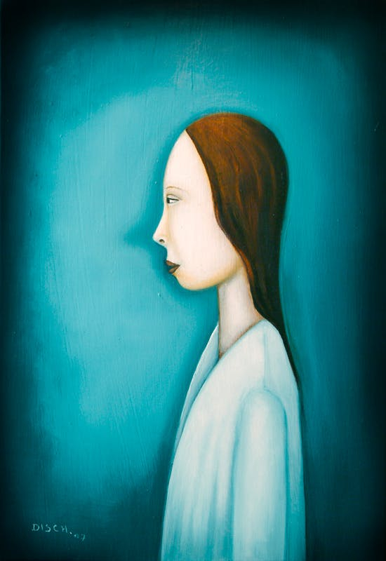Le petit mensonge, Oil on canvas 39x55 cm, Disch Rémy